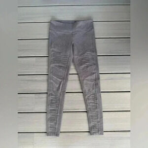 Alo Women’s High-Waist Moto Full Length Legging Size‎ Small Heather Grey